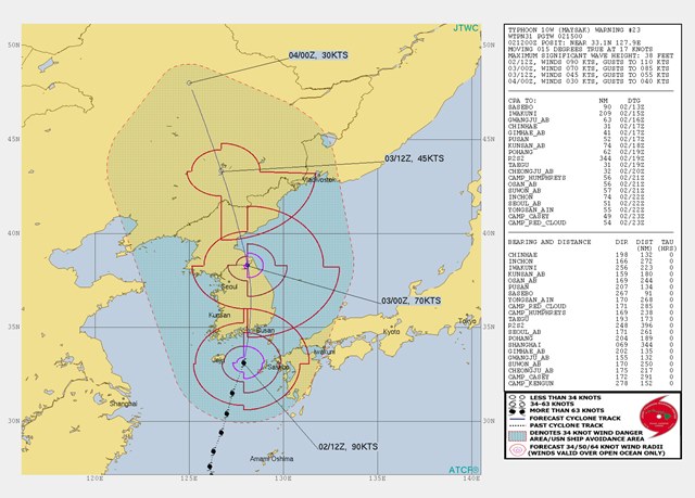 米軍 台風進路予想図 分かりやすく