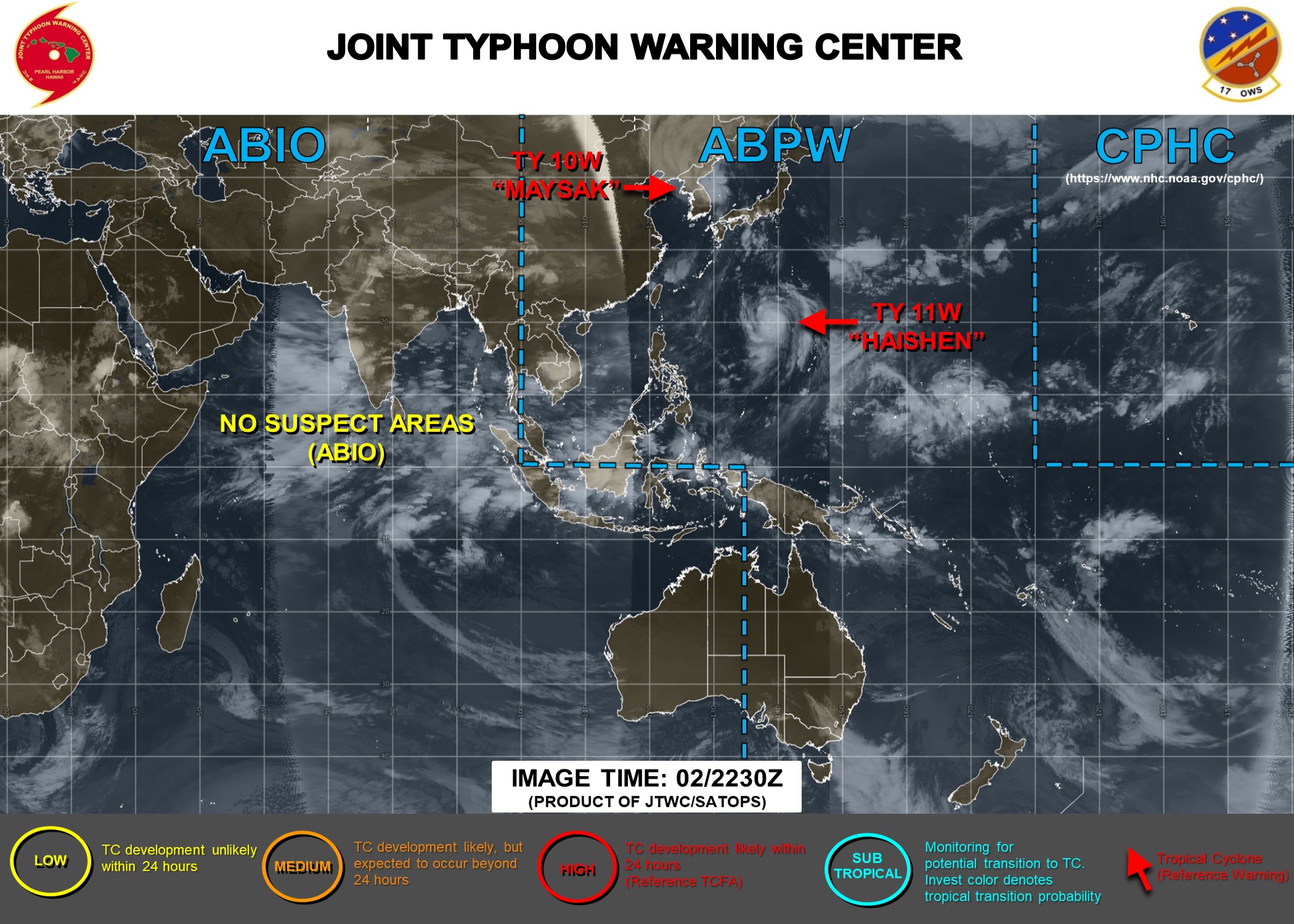 米軍合同台風警報センター（JTWC） 進路予想