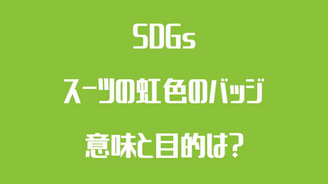 SDGs スーツ　虹色　バッジ　意味