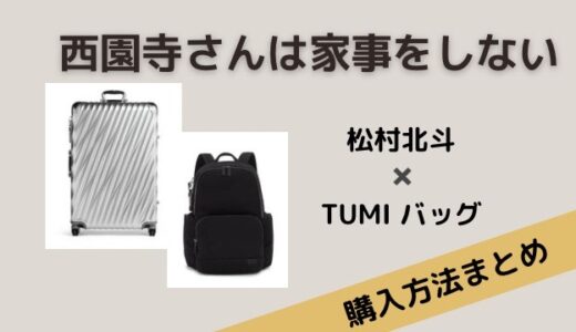 西園寺さんは家事をしない1話/松村北斗がTUMIバッグを着用！購入方法は？