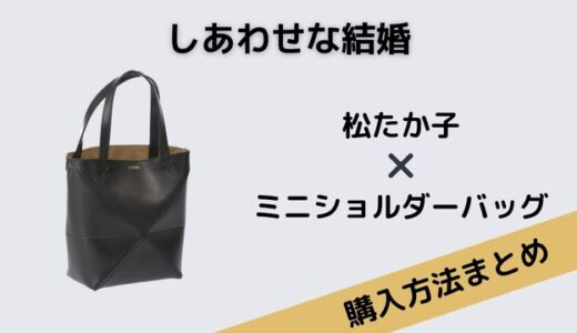 しあわせな結婚・松たか子のおしゃれなショルダーバッグのブランドはLOEWE(ロエベ)